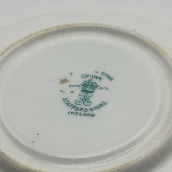 Crown Staffordshire England Roses and Pansies Demitasse Cup and Saucer - Picture 9 of 9